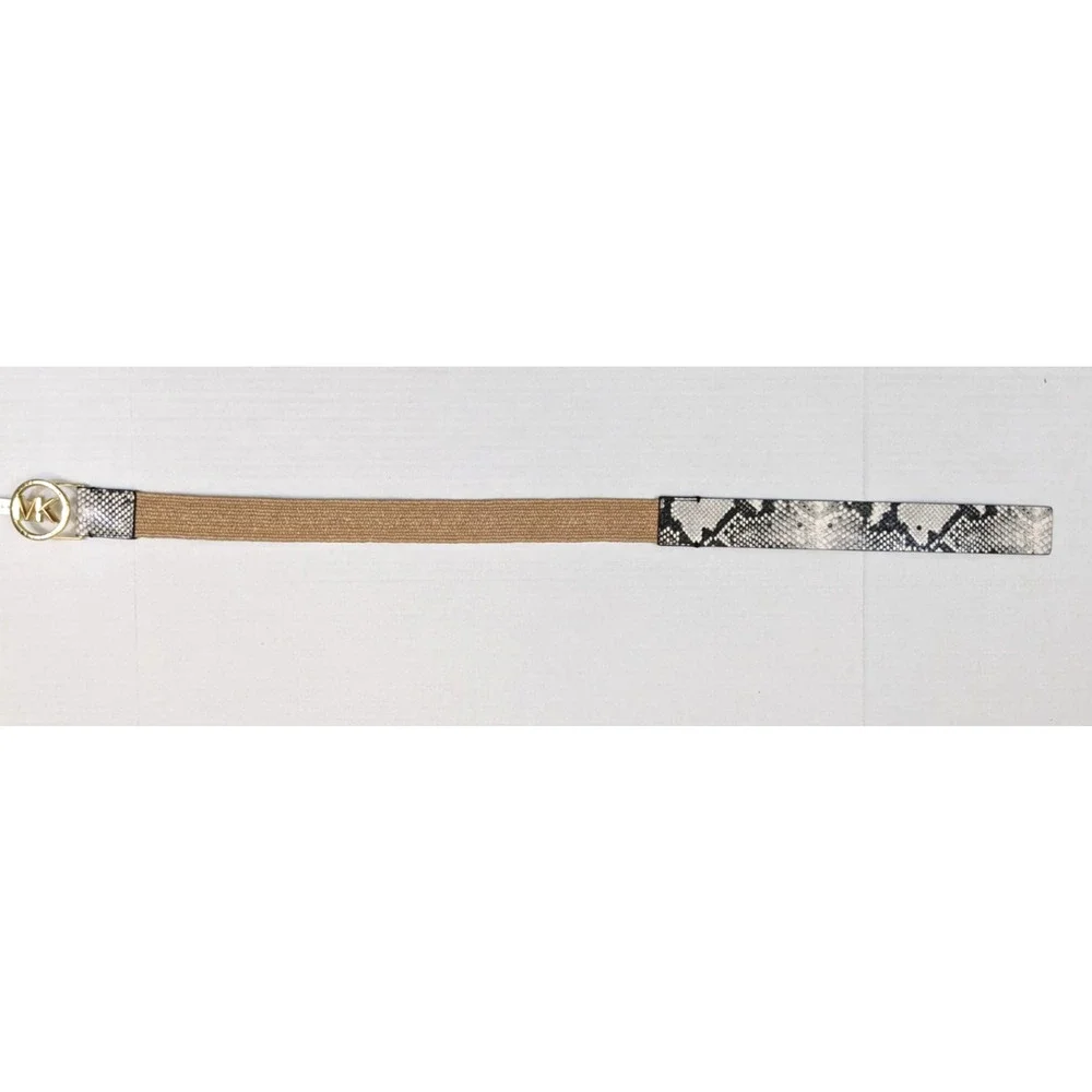 Michael Kors Women Size S/M Snake Skin Stretch Braided Synthetic Belt MSRP $68
